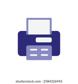 Office Fax Equipment Icon with Paper Tray
