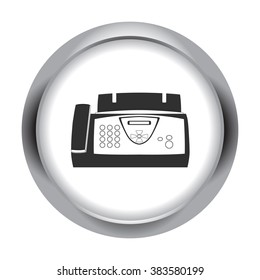 Office fax simple icon on round  background