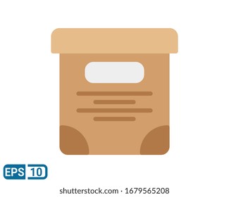 Office file box flat style icon, outline vector sign, linear style pictogram isolated on white background . Archive box symbol, logo illustration. Editable stroke. EPS 10