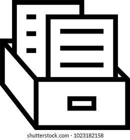 Office File Box Icon, Filing Box Vector Art Illustration