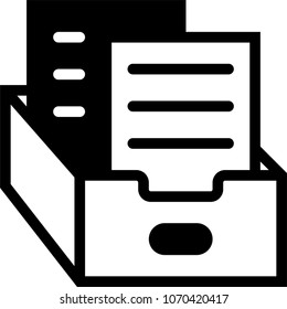 Office File Box Icon, Filing Box Vector Art Illustration