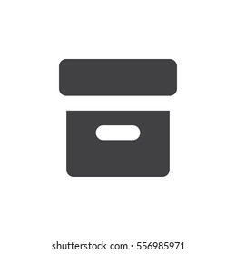Office File Box icon vector, filled flat sign, solid simple pictogram isolated on white. Archive symbol, logo illustration