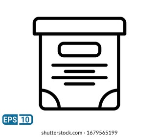 Office file box line style icon, outline vector sign, linear style pictogram isolated on white background . Archive box symbol, logo illustration. Editable stroke. EPS 10
