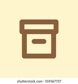 Office File Box thick line icon, outline vector sign, linear simple pictogram. Archive symbol, logo illustration