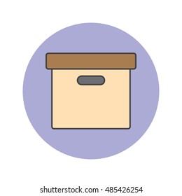 Office File Box thin line icon, archive filled outline vector logo illustration, linear colorful pictogram isolated on white