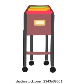 office file cabinet cartoon. archive storage, business folder, database catalog office file cabinet sign. isolated symbol vector illustration