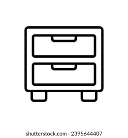 Office File Cabinet Outline Icon Vector Illustration