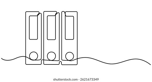 Office arquivo contínuo uma linha desenho, Regular linha ícone, Regulamento relacionado ícone definido. Ícones de símbolo de contorno, Desenho contínuo de uma linha do documento de arquivo. Ilustração de desenho de uma linha.