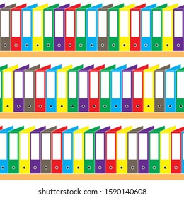 Office file folders. Seamless pattern. Folders for documents. Vector illustration. 