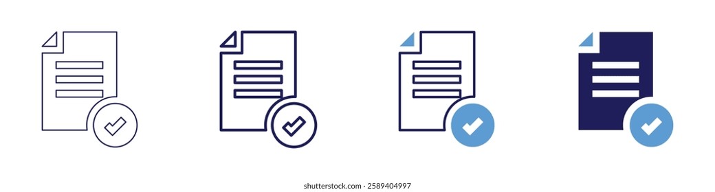 Office file icon in 4 different styles. Thin Line, Line, Bold Line, Duotone. Duotone style. Editable stroke.