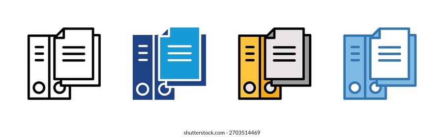 Office File icon set multiple style collection