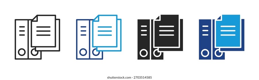 Office File icon set multiple style collection