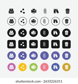 Office File Icons Document Management Tools Email Share Print Archive
