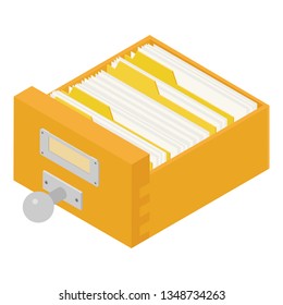 Office files in a filing cabinet drawer, business administration and data storage concept