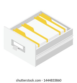 Office files in a filing cabinet drawer, business administration and data storage concept