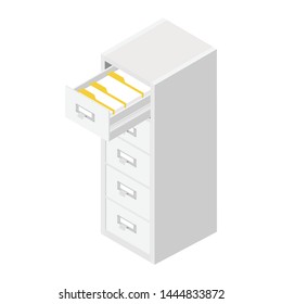 Office files in a filing cabinet drawer, business administration and data storage concept