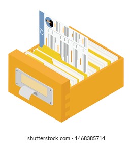 Office files in a filing cabinet drawer, business administration and data storage concept. Hiring recruitment concept