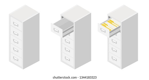 Office files in a filing cabinets drawer, business administration and data storage concept