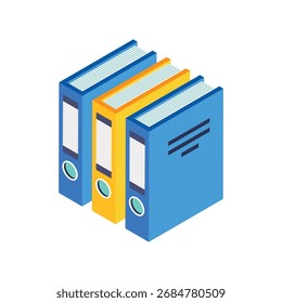 Ilustración vectorial isométrica de archivos de oficina 