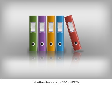 office files on the grey background