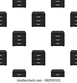 Office filing cabinet icon in cartoon style isolated on white background. Office furniture and interior pattern stock vector illustration.