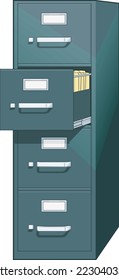 Office Filing Cabinet Vector Illustration