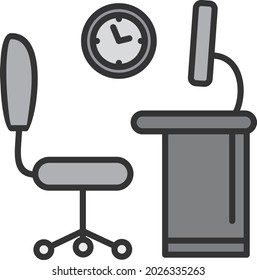 Office Filled Grey Vector Icon Design