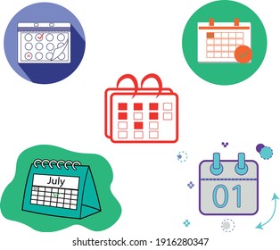 office, finance, communication, calendar date month day year icons