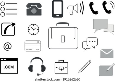 office, finance, communication, door, pencil, cell phone, internet icons