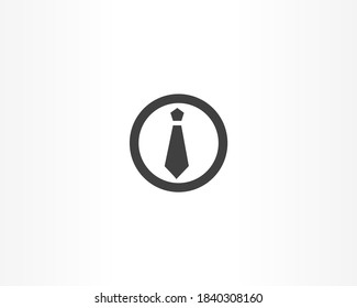 Office flag vector icon. Tie logo design with circle shape symbol