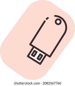 Unidad flash de Office, ilustración, vector, en un fondo blanco.