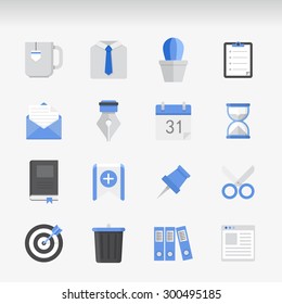 Office flat icon set