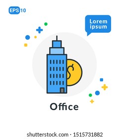 Office Flat icon. Used For web, logo, mobile app, User Interface and Infographic