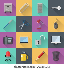 Office flat icons. File is in eps10 format.
