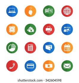 Office flat icons for media