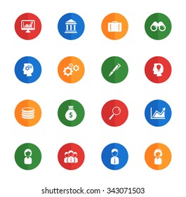 Office flat icons for media