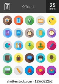 Office Flat Long Shadow Icons