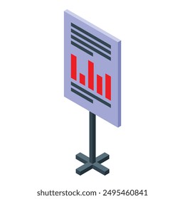 Office flipchart showing growing bars graph for successful business presentation