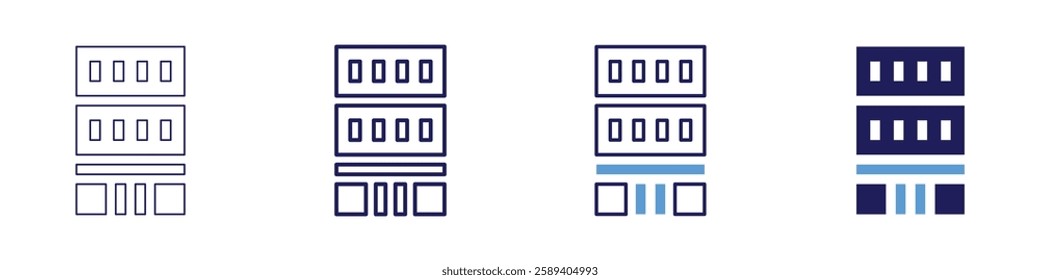 Office floor plan icon in 4 different styles. Thin Line, Line, Bold Line, Duotone. Duotone style. Editable stroke.