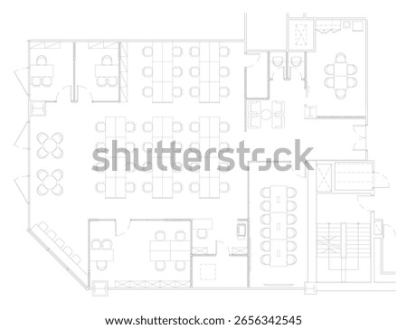 Office Floor Plan with Meeting Table and Furniture Layout | AutoCAD Vector Drawing