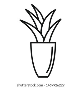 Office flower pot icon. Outline office flower pot vector icon for web design isolated on white background