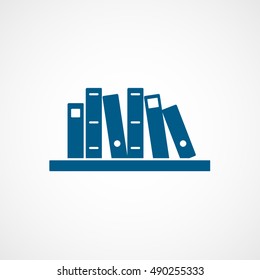 Office Folder Blue Flat Icon On White Background