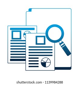 office folder documents file magnifying glass