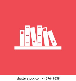 Office Folder Flat Icon On Red Background