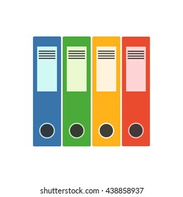 Office folder flat icon. Vector file organizer silhouette illustration. Concept file organizer. Colorful office folder icon for your design. Flat cartoon office folder isolated. 