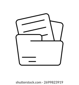 Ícone de pasta do Office limpo e ilustração vetorial moderna