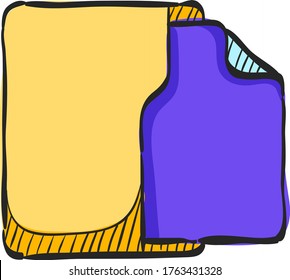 Office folder icon in color drawing. File document arrange rack stacked