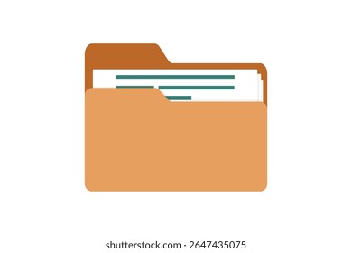 Office Folder Icon File Folder Icon Document File Storage Office Folder Icon With Documents. Vector Illustration