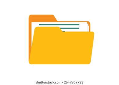 Office Folder Icon File Folder Icon Document File Storage Office Folder Icon With Documents. Vector Illustration