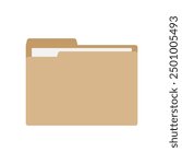 Office folder icon. File folder with documents. Folder for reports and archive cases. Vector illustration.